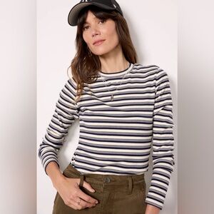 LNA Black and Cream striped shirt